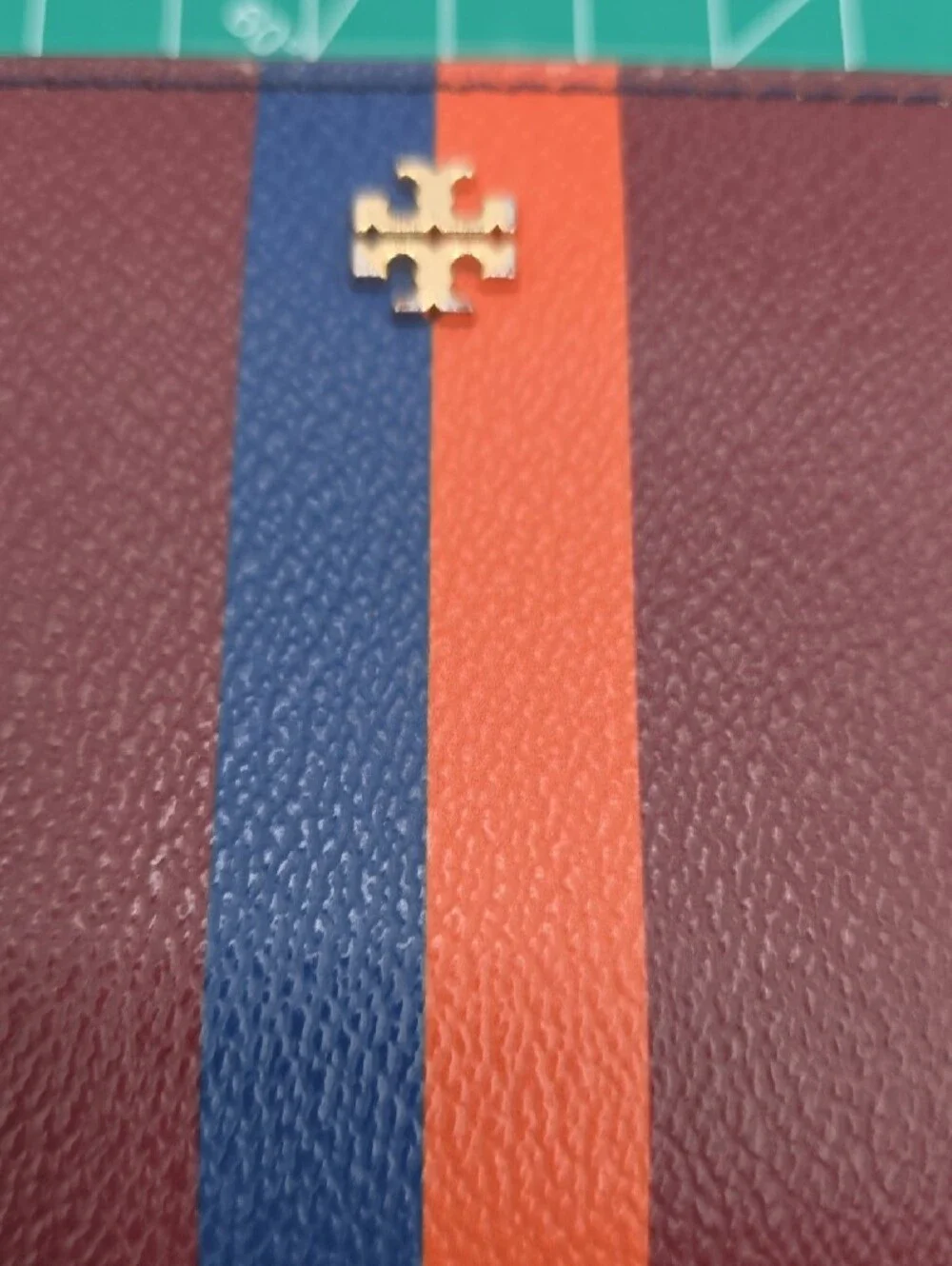 Tory Burch Navy Multicolor Stripe Zip Wristlet